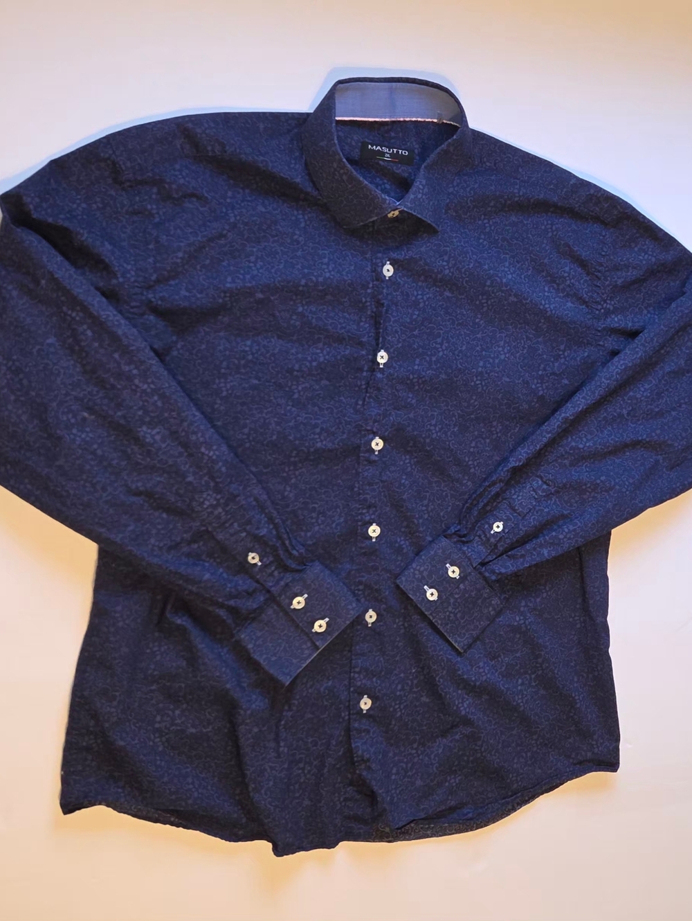 Masutto Mens Damask Patterned Button Down 2XL